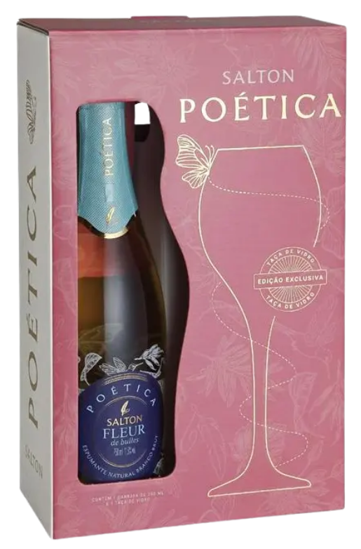 Kit Presente Espumante Salton Poética Brut + Taça